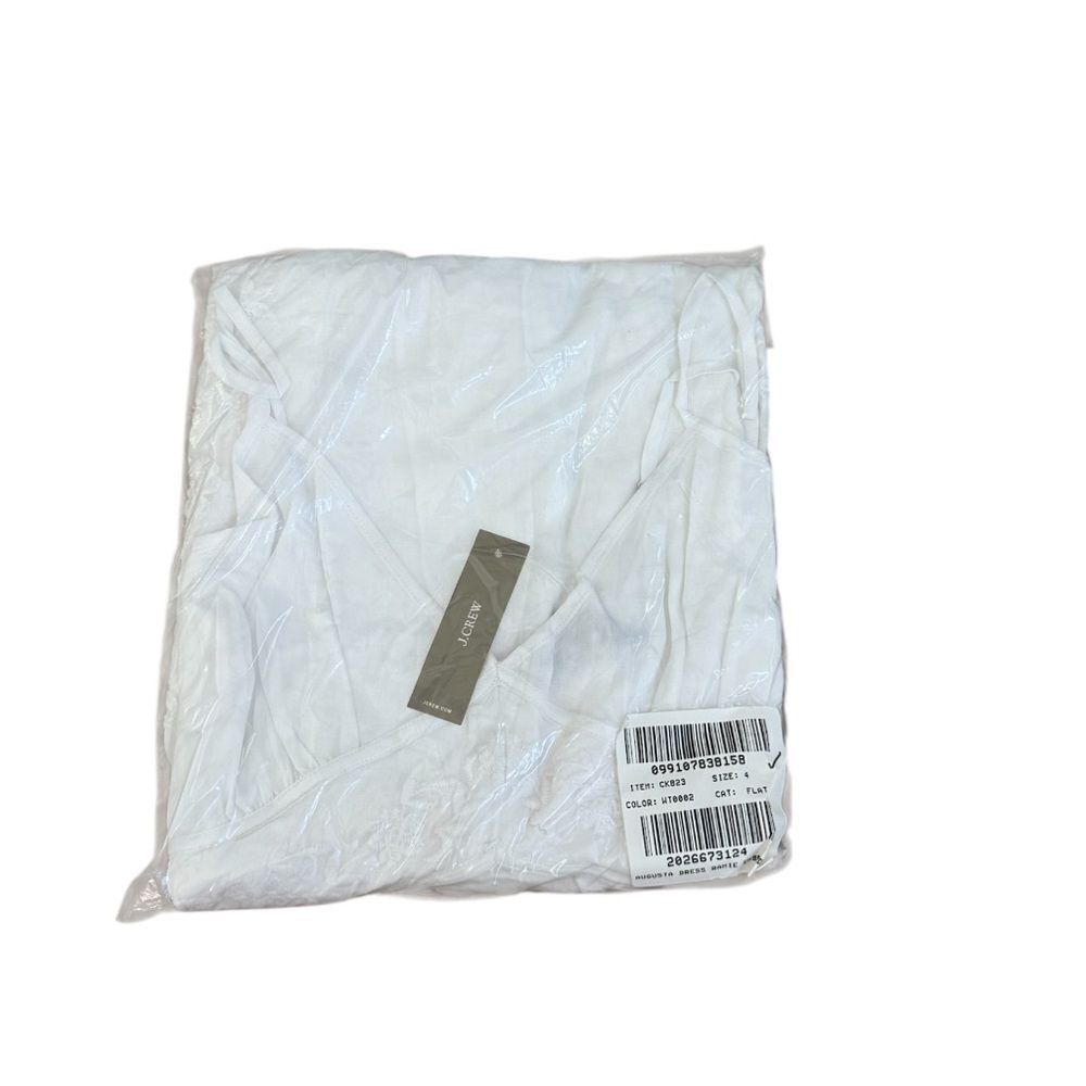 NWT J CREW Embroidered midi dress in ramie in white - Picture 6 of 7